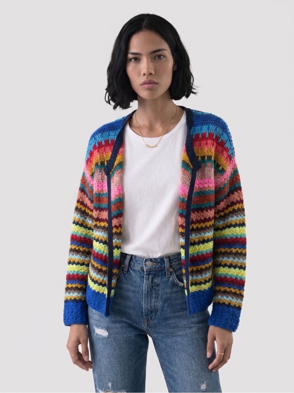 Anthropologie MOTH Betty Knit
Striped Cardigan Sweater